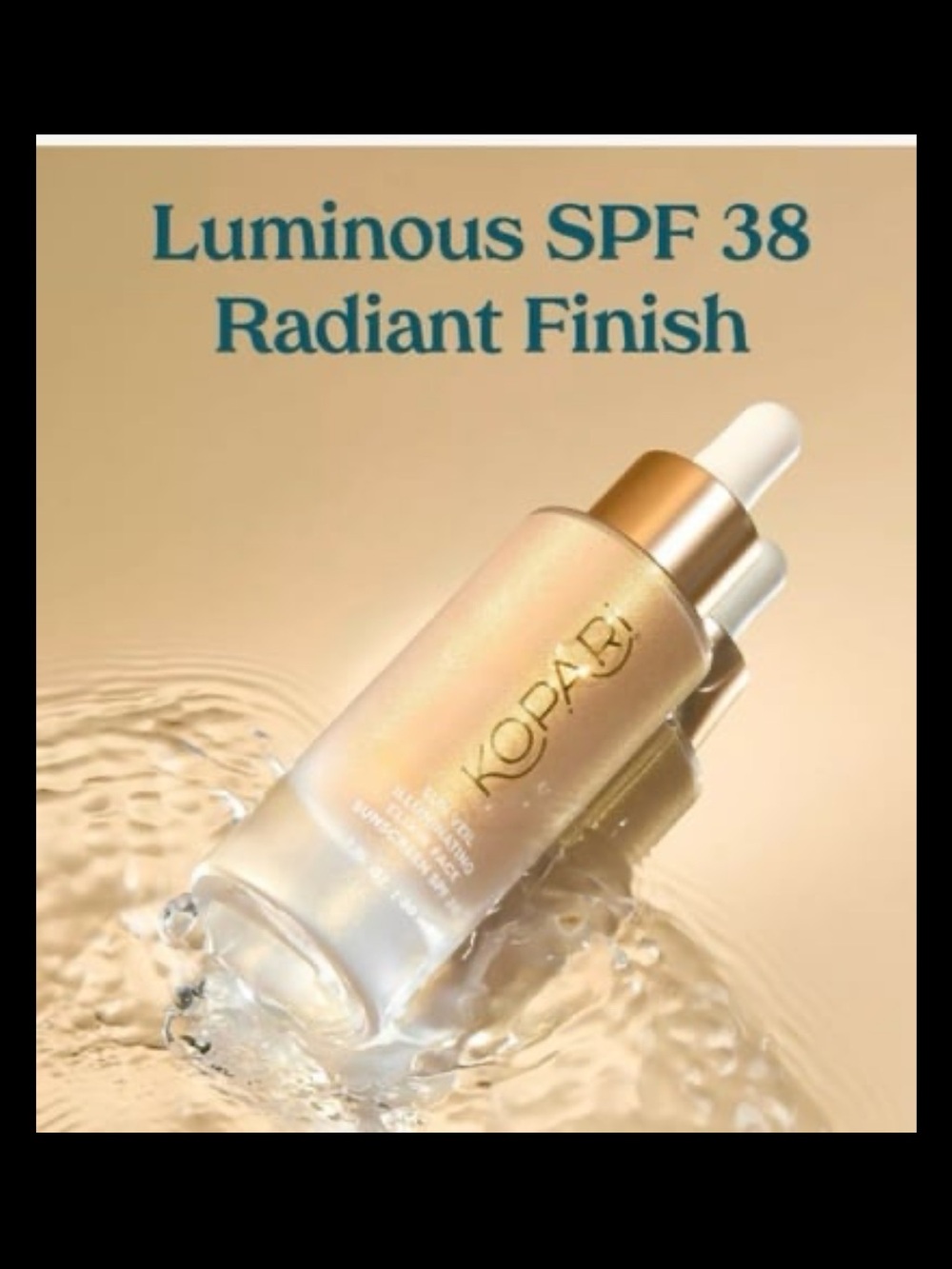 Kopari Luminous SPF 38 Radiant Serum - Gold and White